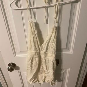 off white halter romper